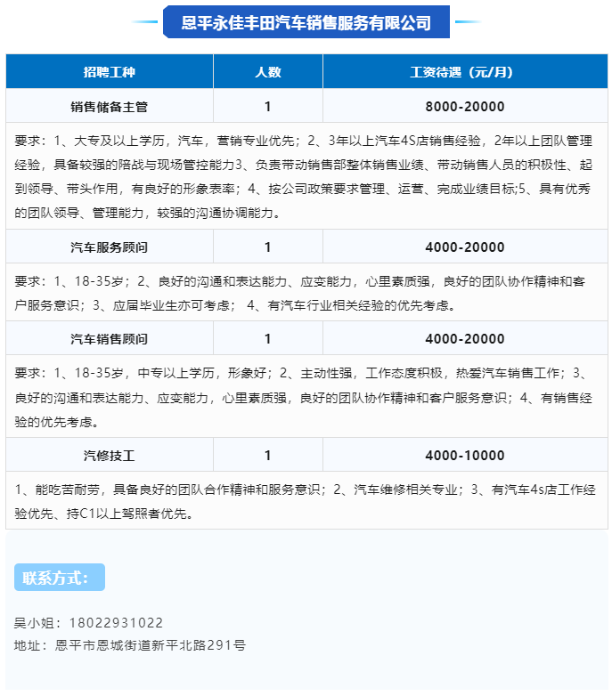 恩平招聘|中專可報！恩平一大批企業招聘公告